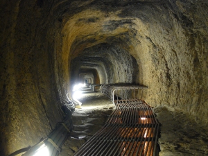 The Eupalinus tunnel in Pithagorio. The Eupalinus tunnel in Pithagorio