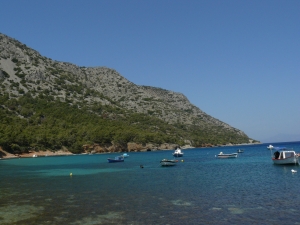 Mourtia beach on the eastside of Samos. Mourtia beach on the eastside of Samos